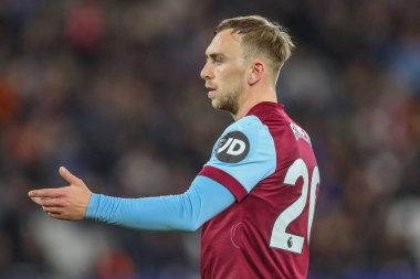 West Ham United 'dan Jarrod Bowen Premier Lig maçı sırasında Tottenham Hotspur' a karşı Londra Stadyumu, İngiltere, 2 Nisan 202