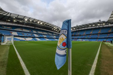 Etihad Stadyumu 'nun genel görüntüsü, Manchester Premier League karşılaşması öncesinde Manchester City - Aston Villa Etihad Stadyumu, Manchester, İngiltere, 3 Nisan 202