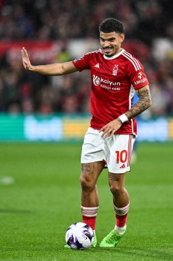 Nottingham Ormanı 'ndan Morgan Gibbs-White Premier League maçı sırasında Nottingham Forest, Fulham' a karşı City Ground, Nottingham, 2 Nisan 202 'de maç yapıyor.