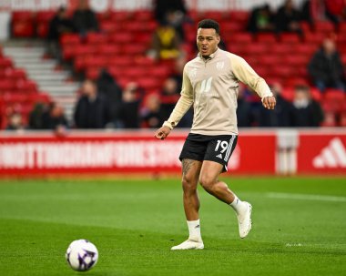 Maç öncesi ısınma turunda Fulham 'dan Rodrigo Muniz Premier Lig maçı öncesinde Nottingham Forest Fulham' a karşı City Ground, Nottingham, İngiltere, 2 Nisan 202