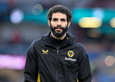 Rayan At-Nouri of Wolverhampton Wanderers warms up ahead of the match, during the Premier League match Burnley vs Wolverhampton Wanderers at Turf Moor, Burnley, United Kingdom, 2nd April 2024 clipart