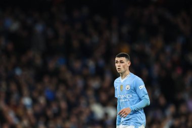Manchester City ile Manchester City arasındaki Premier League maçında Phil Foden, Etihad Stadyumu 'nda Aston Villa' ya karşı, 3 Nisan 202