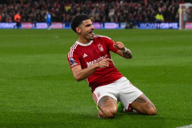 Nottingham Ormanı 'ndan Morgan Gibbs-White, Premier League maçında Nottingham Forest Fulham' a karşı oynadığı 2 Nisan 202 'de Nottingham, İngiltere' de 2-0 'lık galibiyet golünü kutluyor.