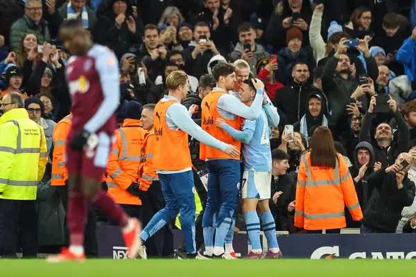 Phil Foden Manchester City Celebrates His Goal Make Premier League — Stock Photo, Image