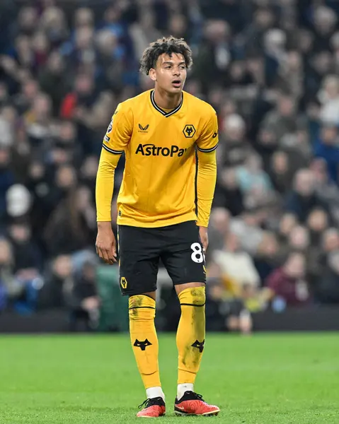 stock image Leon Chiwome of Wolverhampton Wanderers, during the Premier League match Burnley vs Wolverhampton Wanderers at Turf Moor, Burnley, United Kingdom, 2nd April 202