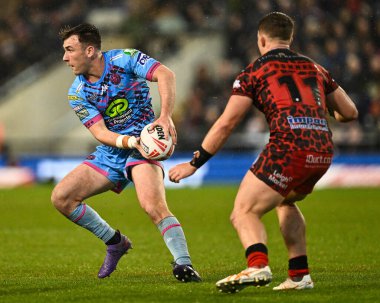 Wigan Warriors 'dan Harry Smith, Leigh Spor Köyü' nde Leigh Leopar Warriors 'a karşı oynanan 7.