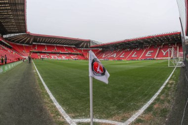 6 Nisan 202 'de The Valley, Londra, İngiltere' de Charlton Athletic ve Barnsley maçında The Valley 'in genel görünümü