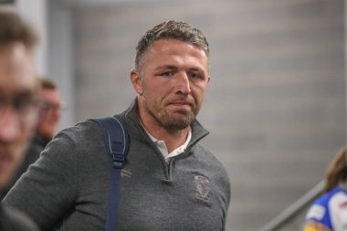 Sam Burgess Warrington Wolves 'un baş antrenörü Betfred Süper Lig 7. Raundu' nda Leeds Gergedan Warrington Wolves 'a karşı Headingley Stadyumu, Leeds, İngiltere, 5 Nisan 202