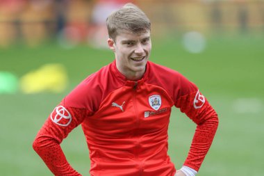Maç öncesi ısınma oturumunda Barnsley 'den Luca Connell, 6 Nisan 202' de The Valley, Londra 'da oynanan Sky Bet 1 karşılaşmasında Charlton Athletic Barnsley' e karşı.