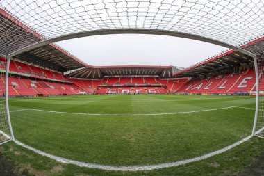 6 Nisan 202 'de The Valley, Londra, İngiltere' de Charlton Athletic ve Barnsley maçında The Valley 'in genel görünümü