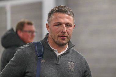 Sam Burgess Warrington Wolves 'un baş antrenörü Betfred Süper Lig 7. Raundu' nda Leeds Gergedan Warrington Wolves 'a karşı Headingley Stadyumu, Leeds, İngiltere, 5 Nisan 202