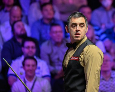 Ronnie O 'Sullivan, 5 Nisan 2024' te Manchester Central, Manchester 'da düzenlenen Johnstone Boya Turu Şampiyonası sırasında...