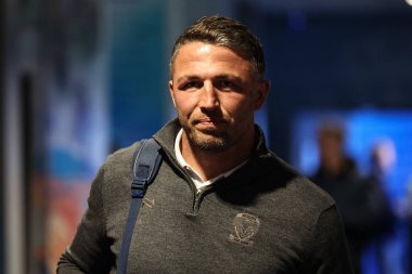 Sam Burgess Warrington Wolves 'un baş antrenörü Betfred Süper Lig 7. Raundu' nda Leeds Gergedan Warrington Wolves 'a karşı Headingley Stadyumu, Leeds, İngiltere, 5 Nisan 202