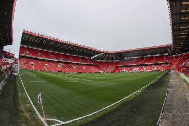 6 Nisan 202 'de The Valley, Londra, İngiltere' de Charlton Athletic ve Barnsley maçında The Valley 'in genel görünümü