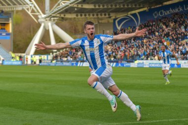 Rhys Healey of Huddersfield Town celebrates his goal during the Sky Bet Championship match Huddersfield Town vs Millwall at John Smith's Stadium, Huddersfield, United Kingdom, 6th April 202 clipart