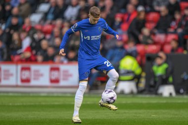 Chelsea 'den Cole Palmer Premier Lig maçında topu kontrol ediyor Sheffield United Chelsea' ye karşı Bramall Lane, Sheffield, İngiltere, 7 Nisan 202