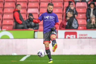 Sheffield United 'tan Oliver Norwood Premier Lig maçında Sheffield United Chelsea' ye karşı Bramall Lane, Sheffield, İngiltere 'de 7 Nisan 202' de oynanan ısınma maçında