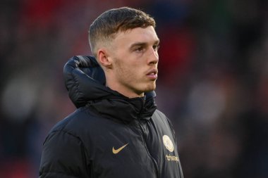 Chelsea 'den Cole Palmer Premier League maçından sonra Chelsea taraftarlarını görmeye gider. Sheffield United Chelsea' ye karşı Bramall Lane, Sheffield, İngiltere, 7 Nisan 202