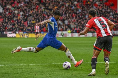 Chelsea 'den Noni Madueke Premier Lig maçında Sheffield United Chelsea' ye karşı 7 Nisan 202 'de Bramall Lane, Sheffield, İngiltere' de 1-2 berabere kaldı.