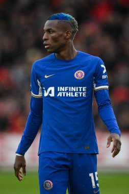 Chelsea 'den Nicolas Jackson Premier Lig karşılaşmasında Sheffield United Chelsea' ye karşı Bramall Lane, Sheffield, İngiltere, 7 Nisan 202