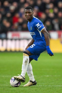 Chelsea 'den Moiss Caicedo Premier Lig karşılaşmasında Sheffield United Chelsea' ye karşı 7 Nisan 2024 'te Bramall Lane, Sheffield, İngiltere' de