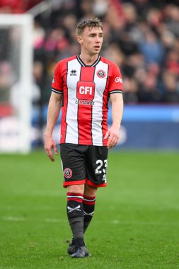 Sheffield United 'dan Ben Osborn Premier Lig karşılaşmasında Sheffield United Chelsea' ye karşı Bramall Lane, Sheffield, İngiltere, 7 Nisan 202