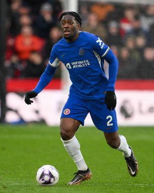 Chelsea 'den Axel Disasi Premier Lig maçında Sheffield United Chelsea' ye karşı Bramall Lane, Sheffield, İngiltere 'de 7 Nisan 202' de maç yapıyor.