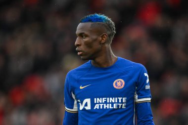 Chelsea 'den Nicolas Jackson Premier Lig karşılaşmasında Sheffield United Chelsea' ye karşı Bramall Lane, Sheffield, İngiltere, 7 Nisan 202