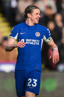 Chelsea 'den Conor Gallagher Premier Lig karşılaşmasında Sheffield United Chelsea' ye karşı Bramall Lane, Sheffield, İngiltere 'de 7 Nisan 202' de gülümsedi.