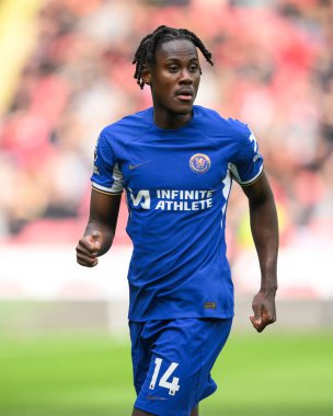 Chelsea 'den Trevoh Chalobah Premier Lig karşılaşmasında Sheffield United Chelsea' ye karşı Bramall Lane, Sheffield, İngiltere, 7 Nisan 202