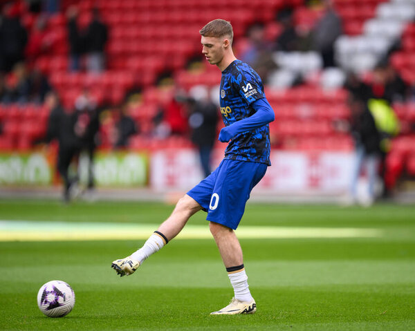 Cole Palmer of Chelsea during the pre-game warmup ahead of the Premier League match Sheffield United vs Chelsea at Bramall Lane, Sheffield, United Kingdom, 7th April 202