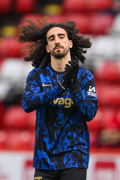 Marc Cucurella of Chelsea applauds the fans during the pre-game warmup ahead of the Premier League match Sheffield United vs Chelsea at Bramall Lane, Sheffield, United Kingdom, 7th April 202