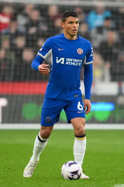 Thiago Silva Chelsea Ação Durante Partida Premier League Sheffield United — Fotografia de Stock