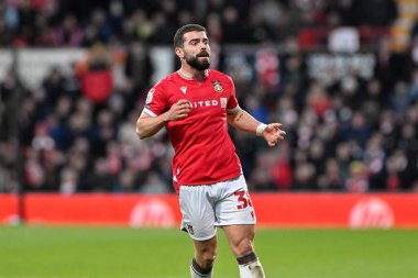 Wrexham 'dan Elliot Lee, Wrexham - Crawley Town maçında Wrexham - SToK Cae Ras, Wrexham, Birleşik Krallık, 9 Nisan 202