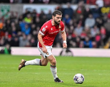 Wrexham 'dan Elliot Lee, Wrexham - Crawley Town maçında 9 Nisan 202' de Wrexham - SToK Cae Ras, Wrexham, İngiltere