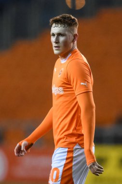 Blackpool takımından Sonny Carey 9 Nisan 202 'de Bloomfield Road, Blackpool' da Blackpool-Fleetwood Town maçında