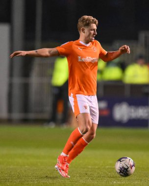 Blackpool takımından George Byers, 9 Nisan 202 'de Bloomfield Road, Blackpool' da oynanan Blackpool-Fleetwood maçında