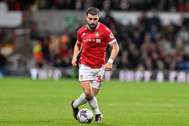 Wrexham 'dan Elliot Lee, Wrexham - Crawley Town maçında 9 Nisan 202' de Wrexham - SToK Cae Ras, Wrexham, İngiltere
