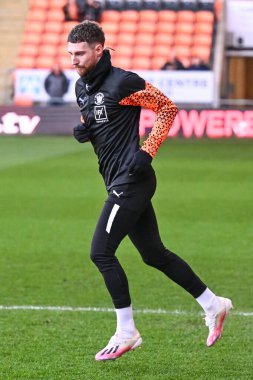 Blackpool 'dan James Husband, 9 Nisan 202' de Bloomfield Road, Blackpool 'da oynanan Blackpool-Fleetwood Town maçı öncesinde oynanan maç öncesi ısınma maçında...