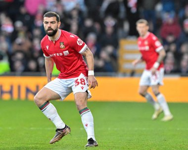 Wrexham 'dan Elliot Lee, Wrexham - Crawley Town maçında Wrexham - SToK Cae Ras, Wrexham, Birleşik Krallık, 9 Nisan 202