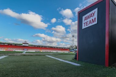 Lamex Stadyumu 'nun 9 Nisan 202' de Lamex Stadyumu 'nda Stevenage ile Barnsley arasında oynanan Sky Bet 1 maçındaki genel görüntüsü.