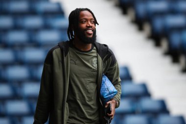 West Bromwich Albion 'dan Nathaniel Chalobah, 10 Nisan 202' de Birleşik Krallık 'ın West Bromwich Albion-Rotherham United maçı öncesinde geldi.