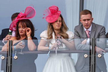 Racegoers during the Randox Grand National 2024 Opening Day at Aintree Racecourse, Liverpool, United Kingdom, 11th April 202 clipart