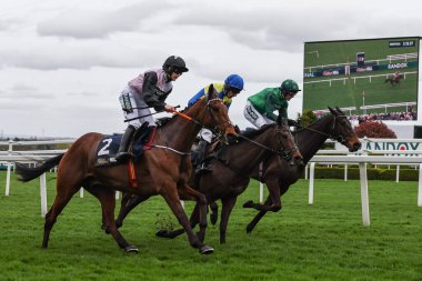 Impaire Et Passe ridden by Paul Townend wins the 3.30pm The William Hill Aintree Hurdle (Class 1) during the Randox Grand National 2024 Opening Day at Aintree Racecourse, Liverpool, United Kingdom, 11th April 202 clipart