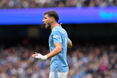 Manchester City 'den Rben Dias 13 Nisan 2024 tarihinde Etihad Stadyumu' nda oynanan Premier League maçında tepki gösterdi.