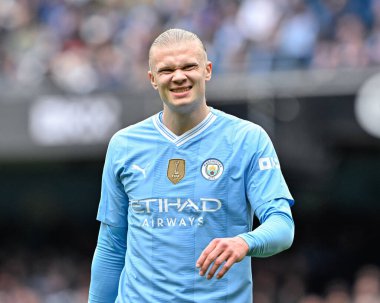 Manchester City 'den Erling Haaland 13 Nisan 202' de Etihad Stadyumu 'nda oynanan Premier League maçında tepki gösterdi.
