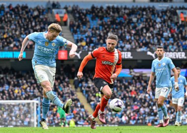Manchester City 'den Kevin De Bruyne 13 Nisan 202' de Etihad Stadyumu 'nda oynanan Premier League maçında pas verdi.