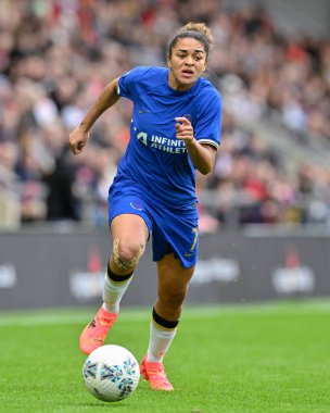 Chelsea Women 'dan Jess Carter, Manchester United Women - Chelsea FC Women - Leigh Spor Köyü, Leigh, Birleşik Krallık' ta 14 Nisan 202 Adobe Women yarı final karşılaşmasında