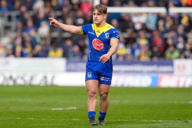 Warrington Wolves 'tan Leon Hayes, Betfred Challenge Kupası çeyrek final maçında St Helens' a karşı Warrington Wolves, St Helens, Birleşik Krallık, 14 Nisan 202