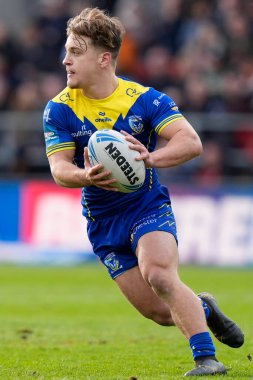 Warrington Wolves 'tan Leon Hayes, Betfred Challenge Kupası çeyrek final maçında St Helens' a karşı Warrington Wolves, St Helens, Birleşik Krallık, 14 Nisan 202
